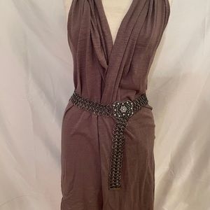 Interesting over the neck vest open back